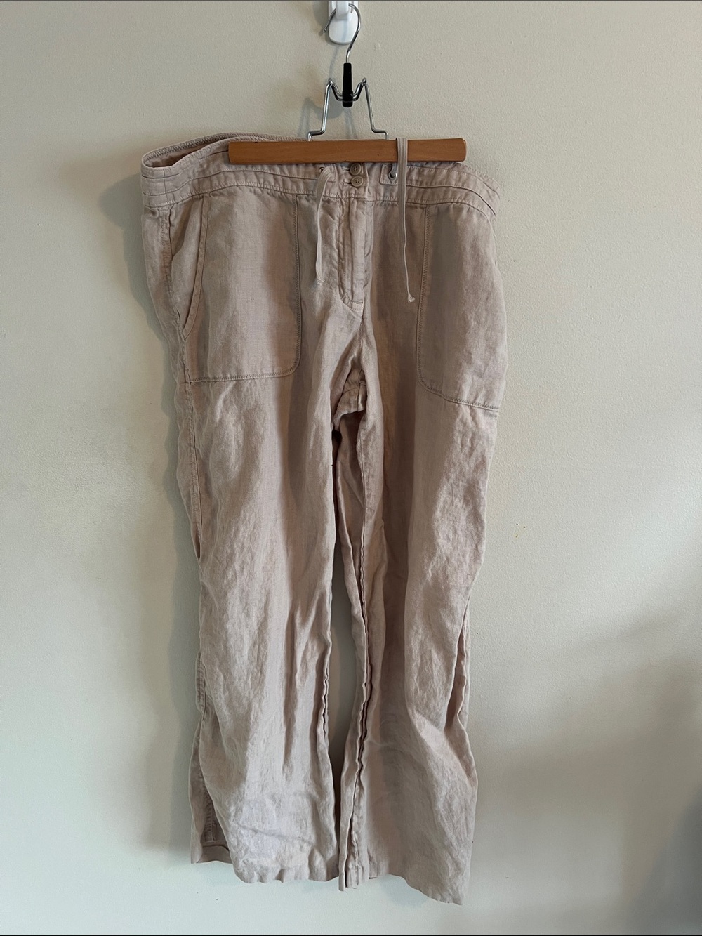Tommy Bahama Women's Light Taupe Drawstring Linen Pants